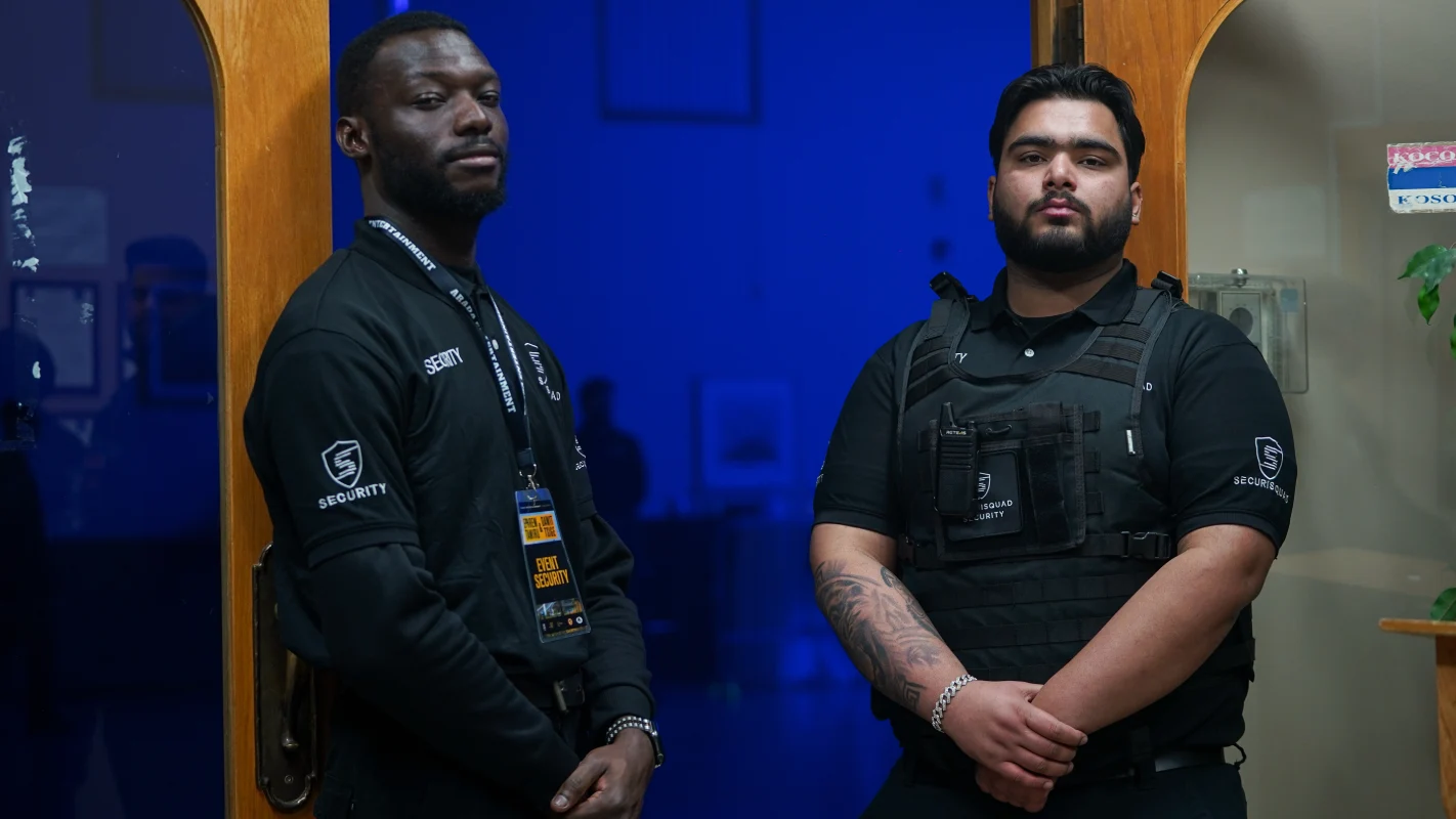 Office Security Burnaby guards conducting an after-hours office patrol.
